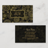 Elegant zwart en goud gouden Lijst Visitekaartje (Voorkant / Achterkant)