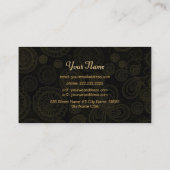 Elegant zwart en goud gouden Lijst Visitekaartje (Achterkant)