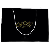 Elegant zwart en goud hart bloeien dank u large cadeautasje (Achterkant)