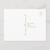 Elegant zwart en goud hart bloeien RSVP Uitnodiging Briefkaart (Achterkant)