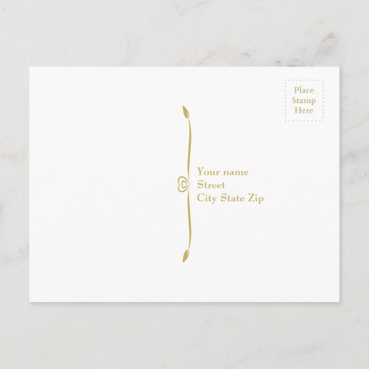 Elegant zwart en goud hart bloeien RSVP Uitnodiging Briefkaart (Achterkant)