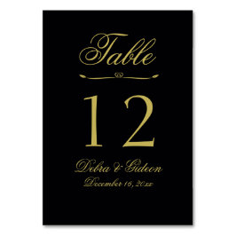 Elegant Zwart en Goud Hart Bloeiende Bruiloft Kaart