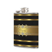 Elegant Zwart en Goud Heupfles (Links)