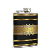 Elegant Zwart en Goud Heupfles (Rechts)