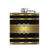 Elegant Zwart en Goud Heupfles (Achterkant)