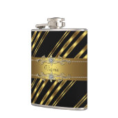 Elegant Zwart en Goud Heupfles (Links)