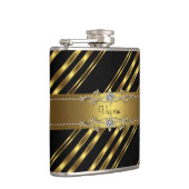 Elegant Zwart en Goud Heupfles (Rechts)