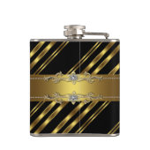 Elegant Zwart en Goud Heupfles (Achterkant)