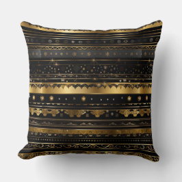 Elegant zwart en goud horizontaal gestreept kussen