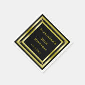 Elegant zwart en goud ingelijst Man 35e verjaardag Servetten (Hoek)