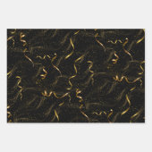Elegant zwart en goud inpakpapier vel (Voorkant 2)