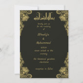 ELEGANT zwart en goud ISLAMITISCHE BRUILOFT Invita Kaart (Voorkant)