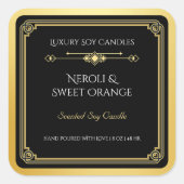 Elegant zwart en goud kaars Product Label (Voorkant)