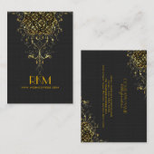 Elegant zwart en goud  kanten Lijst Visitekaartje (Voorkant / Achterkant)