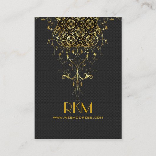 Elegant zwart en goud  kanten Lijst Visitekaartje (Voorkant)