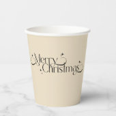  Elegant Zwart en Goud Kerst Papieren Bekers (Voorkant)