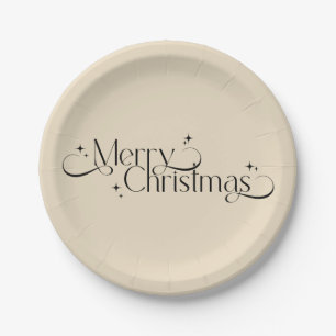  Elegant Zwart en Goud Kerst Papieren Bordje