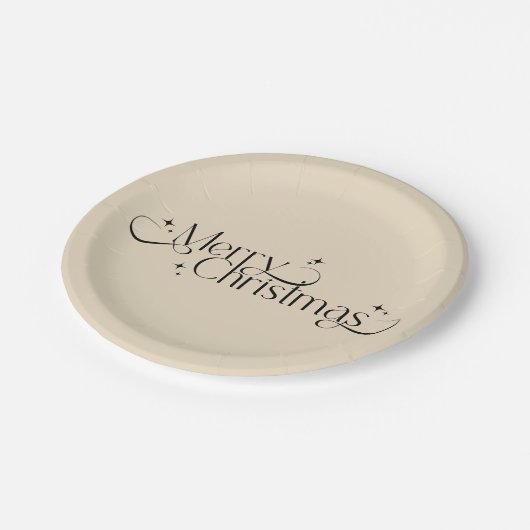  Elegant Zwart en Goud Kerst Papieren Bordje (Gekanteld)