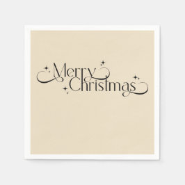 Elegant Zwart en Goud Kerst Servet