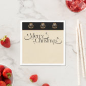  Elegant Zwart en Goud Kerst Servet (Insitu)