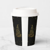 Elegant zwart en goud kerst vermakelijk papieren bekers (Links)