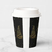 Elegant zwart en goud kerst vermakelijk papieren bekers (Rechts)