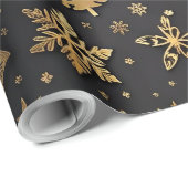 Elegant zwart en goud kerstcadeau cadeaupapier (Rol Hoek)