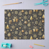 Elegant zwart en goud kerstcadeau tissuepapier (Craft)