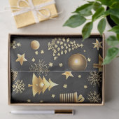 Elegant zwart en goud kerstcadeau tissuepapier (Geschenk)
