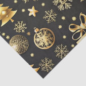 Elegant zwart en goud kerstcadeau tissuepapier (Detail)