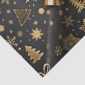 Elegant zwart en goud kerstcadeau tissuepapier (Detail)