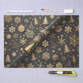 Elegant zwart en goud kerstcadeau tissuepapier (Craft)