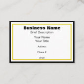 Elegant Zwart en Goud Lijsten Generiek Visitekaartje (Voorkant)