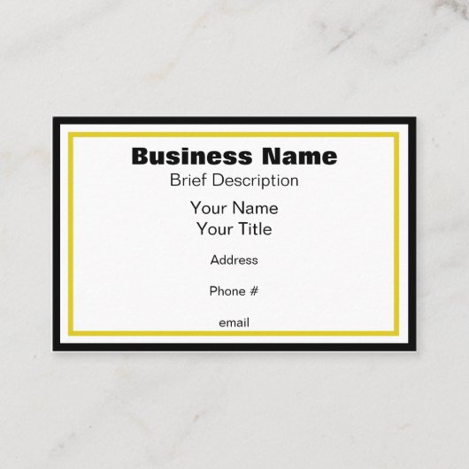 Elegant Zwart en Goud Lijsten Generiek Visitekaartje (Voorkant)