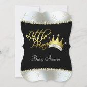 Elegant zwart en goud Little Prince Baby shower Kaart (Voorkant)