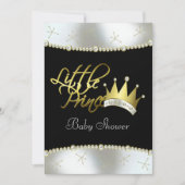 Elegant zwart en goud Little Prince Baby shower Kaart (Voorkant)