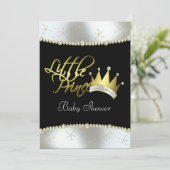Elegant zwart en goud Little Prince Baby shower Kaart (Staand voorkant)