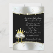 Elegant zwart en goud Little Prince Baby shower Kaart (Achterkant)