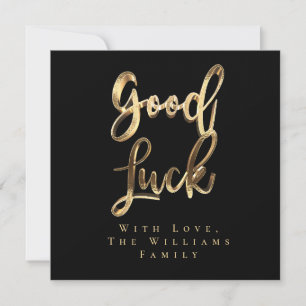 Elegant zwart en goud look script Succes Feestdagenkaart