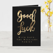 Elegant zwart en goud look script Succes Kaart (Gele Bloem)