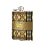 Elegant zwart en goud luipaard heupfles (Links)