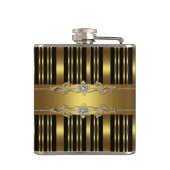 Elegant zwart en goud luipaard heupfles (Achterkant)