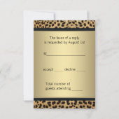 Elegant zwart en goud luipaard RSVP (Voorkant)