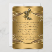 Elegant zwart en goud luipaardschoen verjaardagsfe kaart (Achterkant)