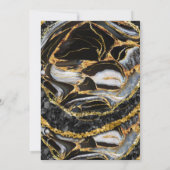 Elegant zwart en goud marmer 40e verjaardagsfeest kaart (Achterkant)