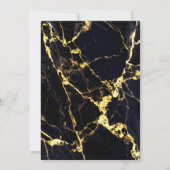 Elegant zwart en goud marmer 50ste verjaardagsfees kaart (Achterkant)