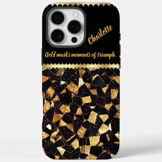 Elegant zwart en goud marmer ontwerp Case-Mate iPhone case (Achterkant)