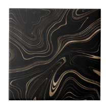 Elegant Zwart en Goud Marmeren Patroon Esthetisch