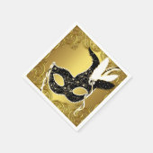 Elegant zwart en goud Masquerade Party Servet (Hoek)