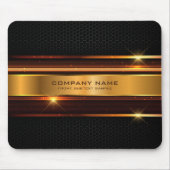 Elegant zwart en goud metallic geometrisch ontwerp muismat (Voorkant)